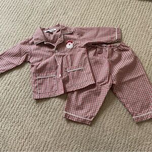 Sweet Dreams Plaid Christmas Santa Pajama Set Size 3 Months